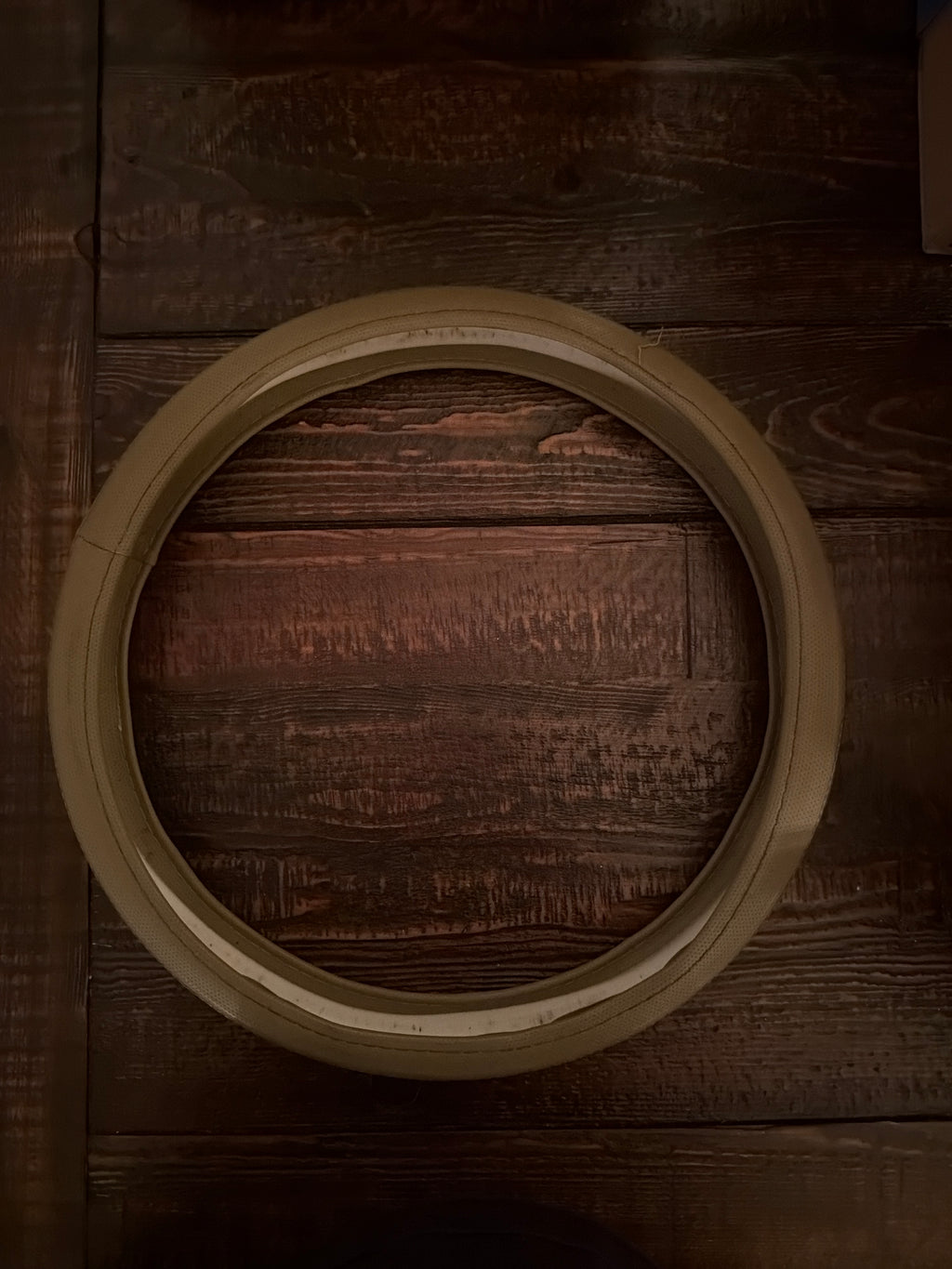 Wood & beige Steering Wheel cover theme