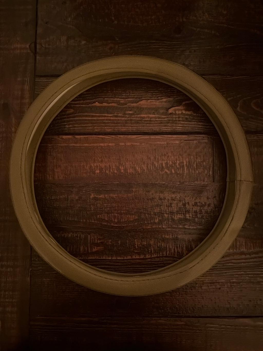 Wood & beige Steering Wheel cover theme